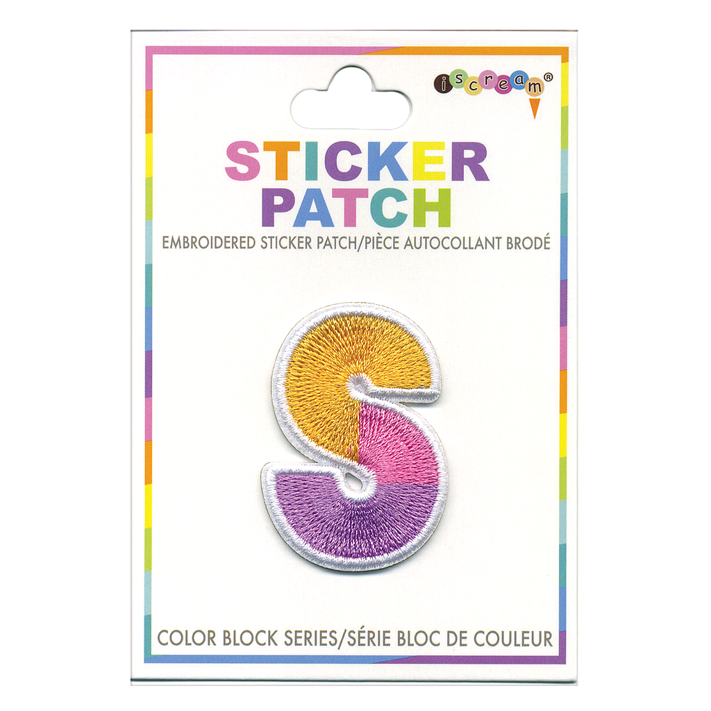 [700-303S] S Initial Color Block Sticker Patch