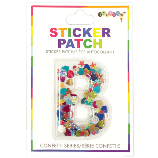 [700-304B] B Initial Confetti Sticker Patch