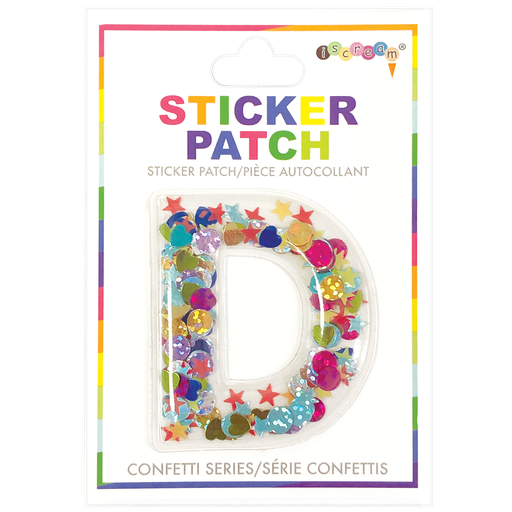 [700-304D] D Initial Confetti Sticker Patch