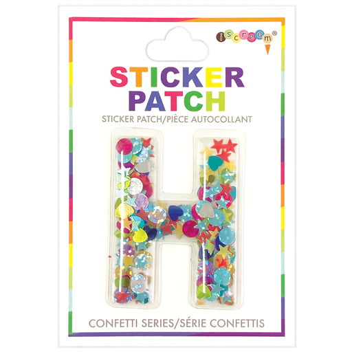 [700-304H] H Initial Confetti Sticker Patch