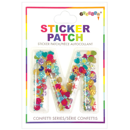 [700-304M] M Initial Confetti Sticker Patch