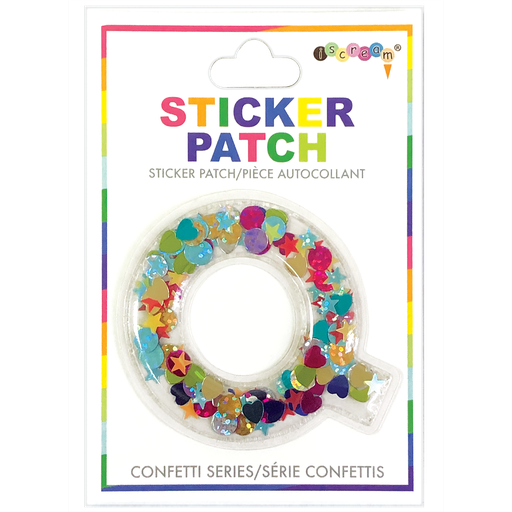 [700-304Q] Q Initial Confetti Sticker Patch