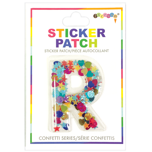 [700-304R] R Initial Confetti Sticker Patch