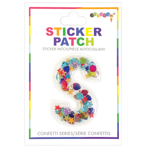 [700-304S] S Initial Confetti Sticker Patch