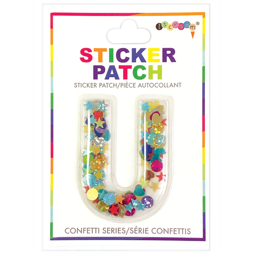 [700-304U] U Initial Confetti Sticker Patch