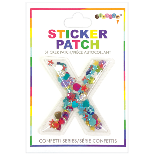 [700-304X] X Initial Confetti Sticker Patch