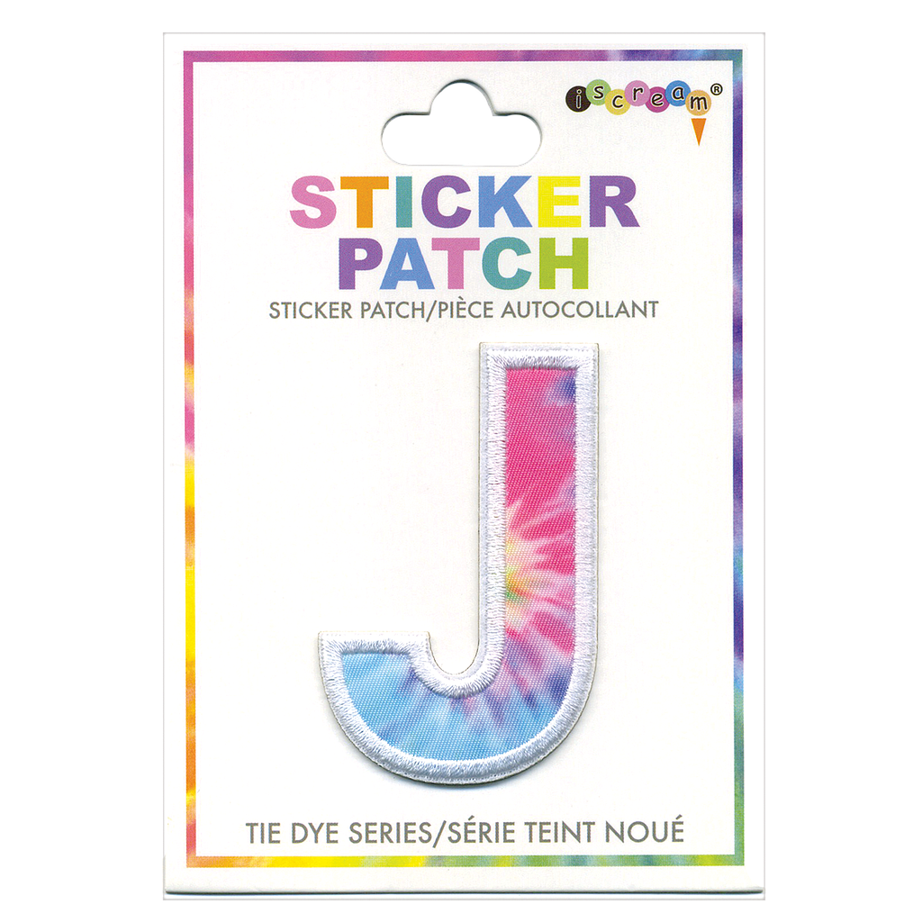 [700-305J] J Initial Tie Dye Sticker Patch