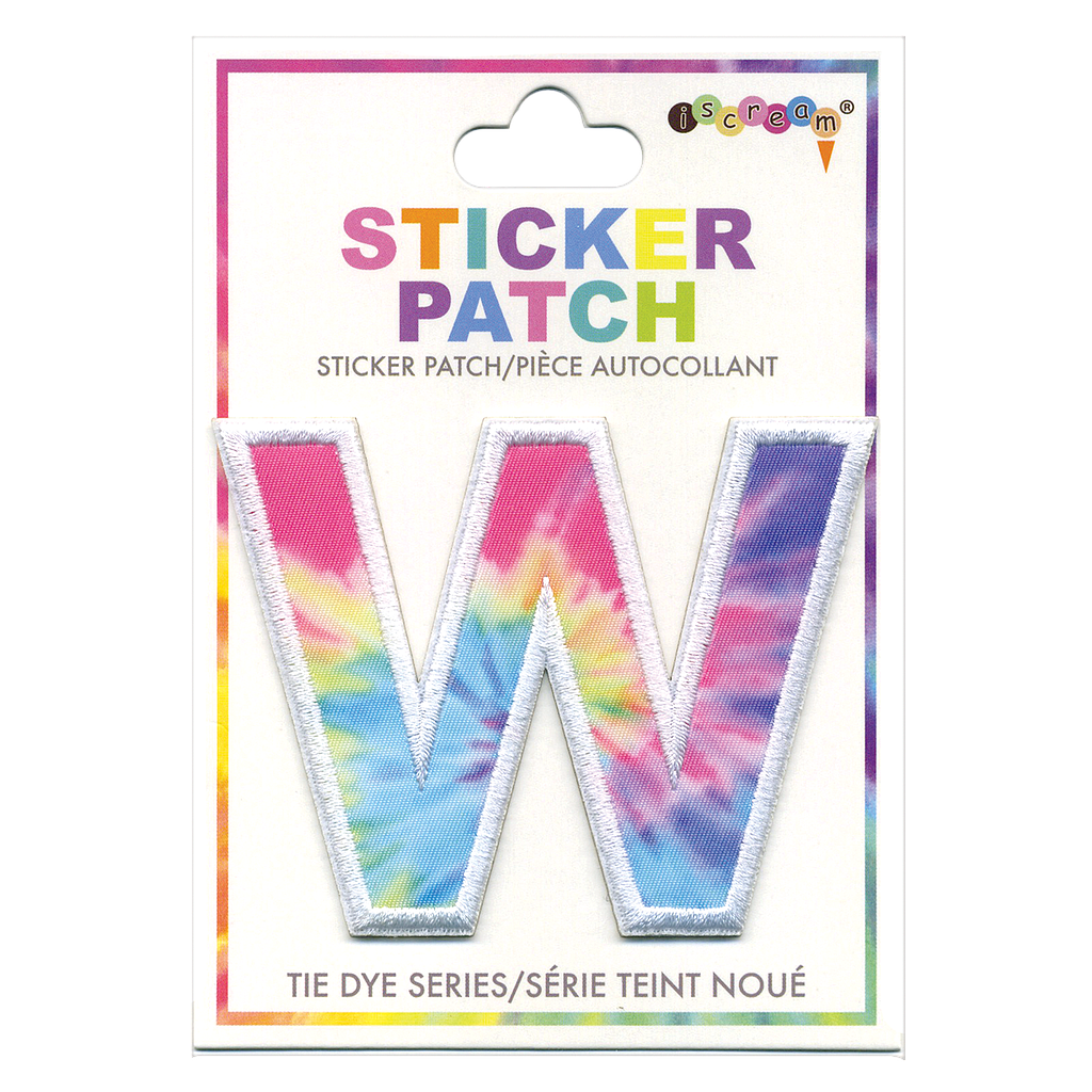 W Initial Tie Dye Sticker Patch | Iscream