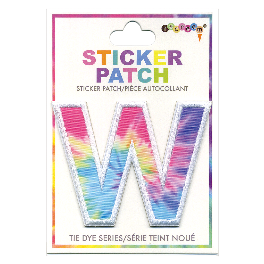 [700-305W] W Initial Tie Dye Sticker Patch