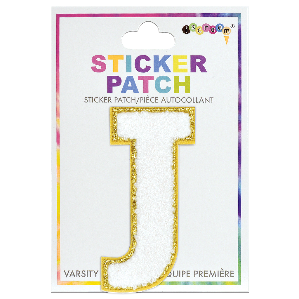 [700-385J] J Initial Varsity Sticker Patch