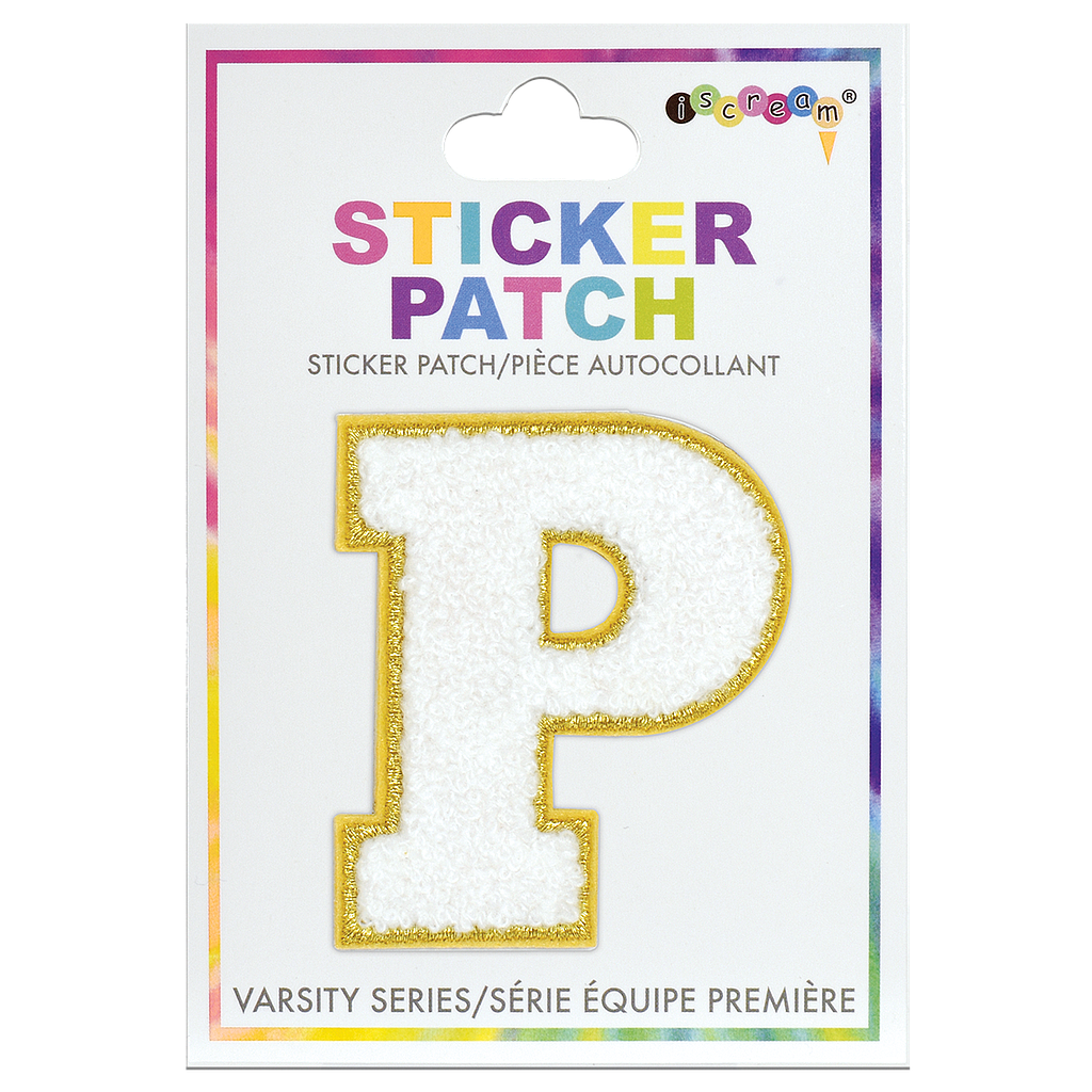 [700-385P] P Initial Varsity Sticker Patch