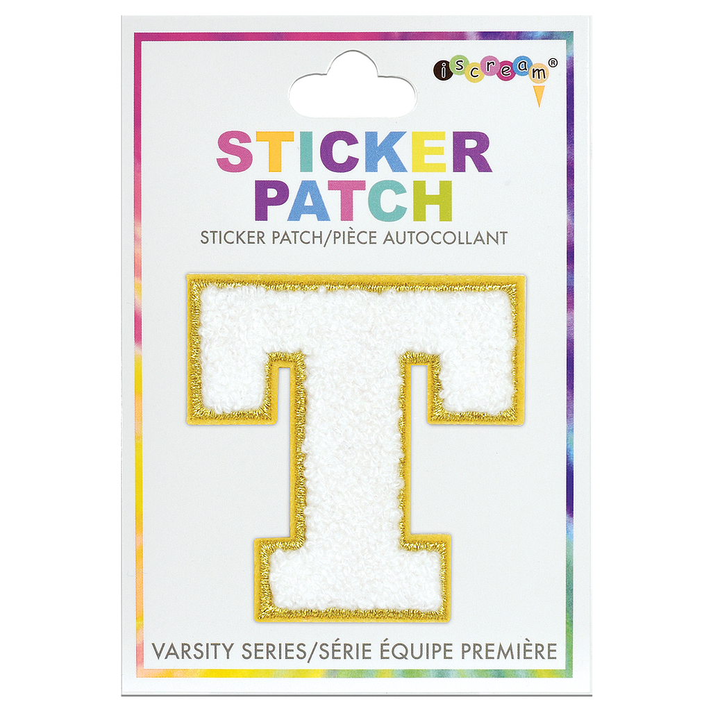 [700-385T] T Initial Varsity Sticker Patch