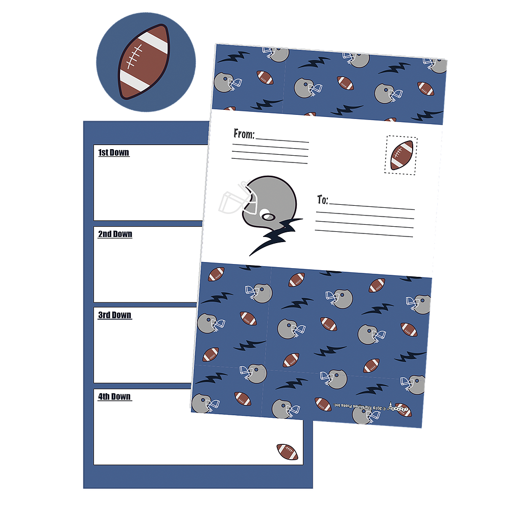 [760-1150] Footballs and Helmets Foldover Cards
