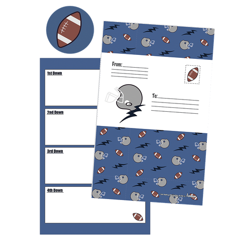 Footballs and Helmets Foldover Cards