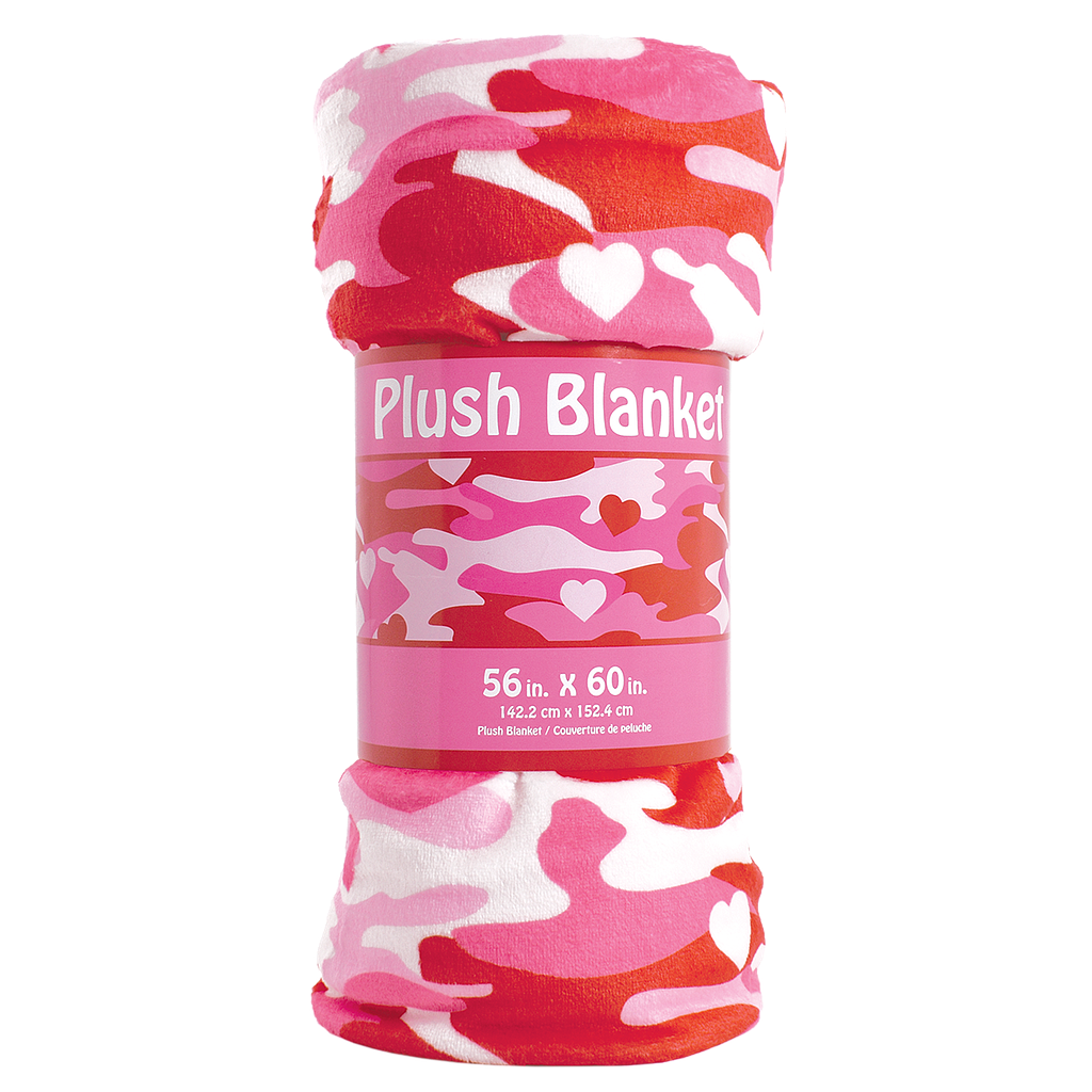 [780-1463] Camo Hearts Plush Blanket