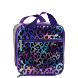 [810-1261] Leopard Iridescent Lunch Tote