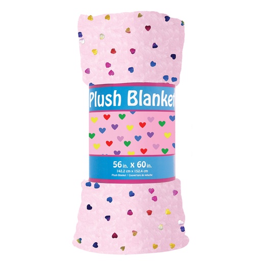 [780-1867] Colorful Foil Hearts Plush Blanket