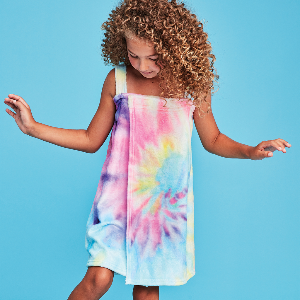 Pastel Tie Dye Plush Spa Wrap