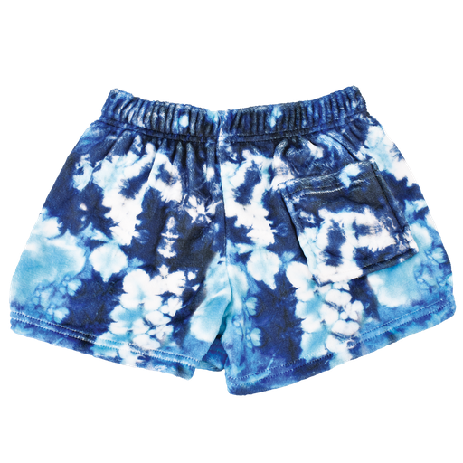[820-1293XS] Blue Tie Dye Plush Shorts