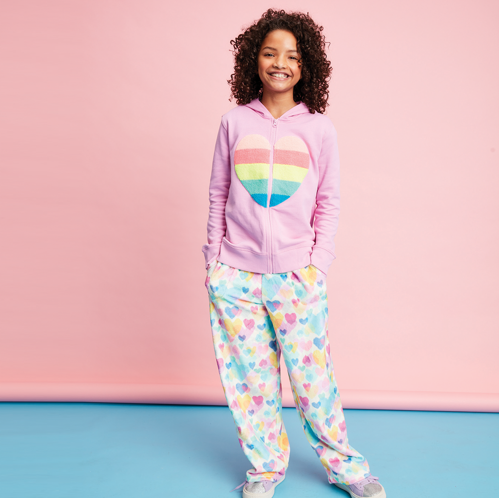 Pastel Hearts Plush Pants