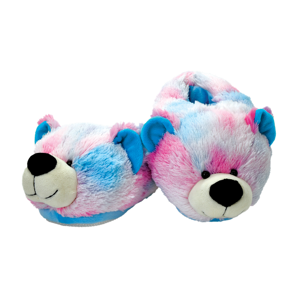 Pink and Blue Tie Dye Bear Slippers