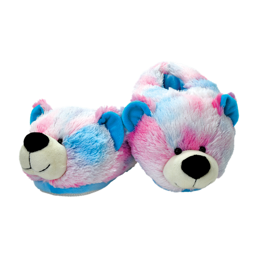 Pink and Blue Tie Dye Bear Slippers