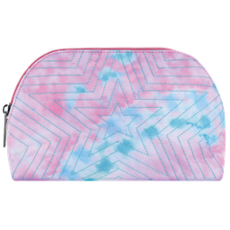 [810-1450] Silver Star Quilted  Oval Cosmetic Bag