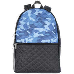 [810-1495] Blue Camo Quilted Backpack