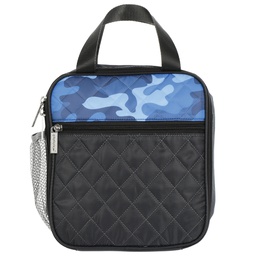 [810-1496] Blue Camo Quilted Lunch Tote