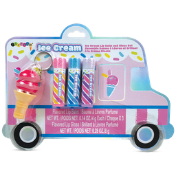 [815-057] Ice Cream Truck Lip Balm and Gloss Set