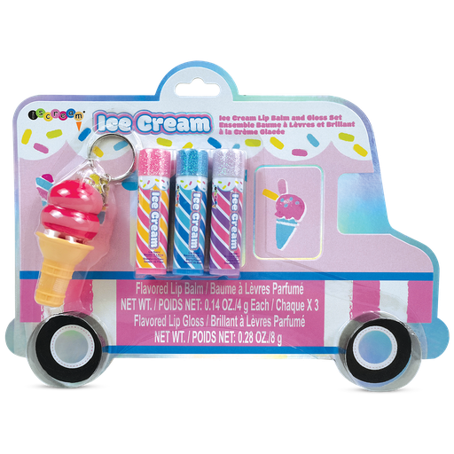 [815-057] Ice Cream Truck Lip Balm and Lip Gloss Set