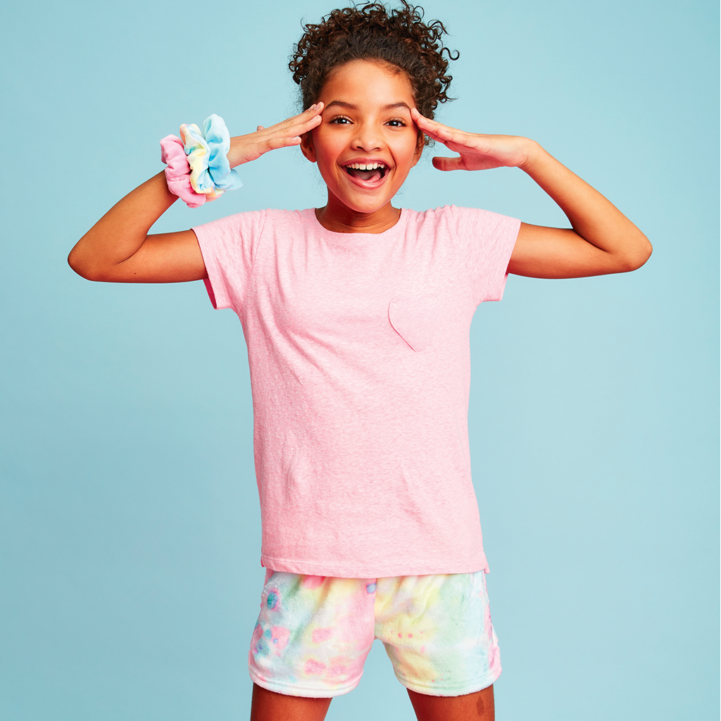 Swirl Tie Dye Plush Shorts