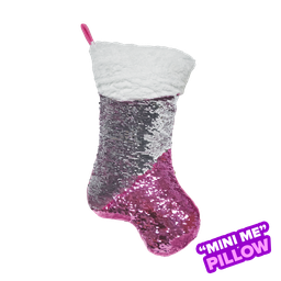 [780-933] Mini Pink Stocking Reversible Sequin Plush