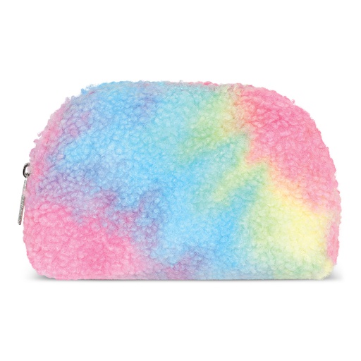 [810-1604] Rainbow Sherpa Oval Cosmetic Bag