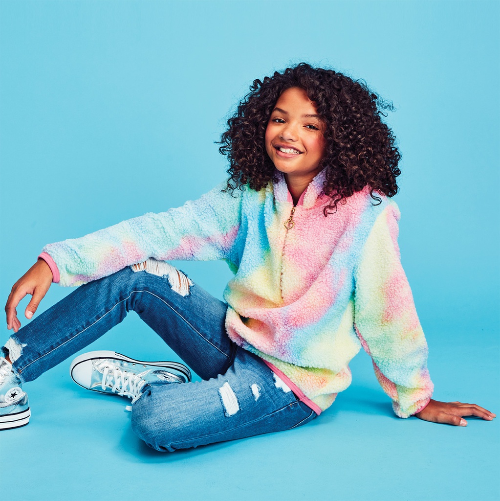 Rainbow Sherpa Half Zip Pullover