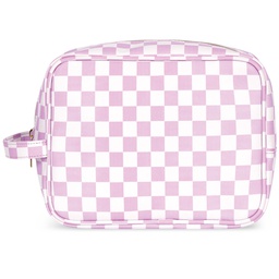 [810-1514] Checkered Smiles Rectangle Cosmetic Bag