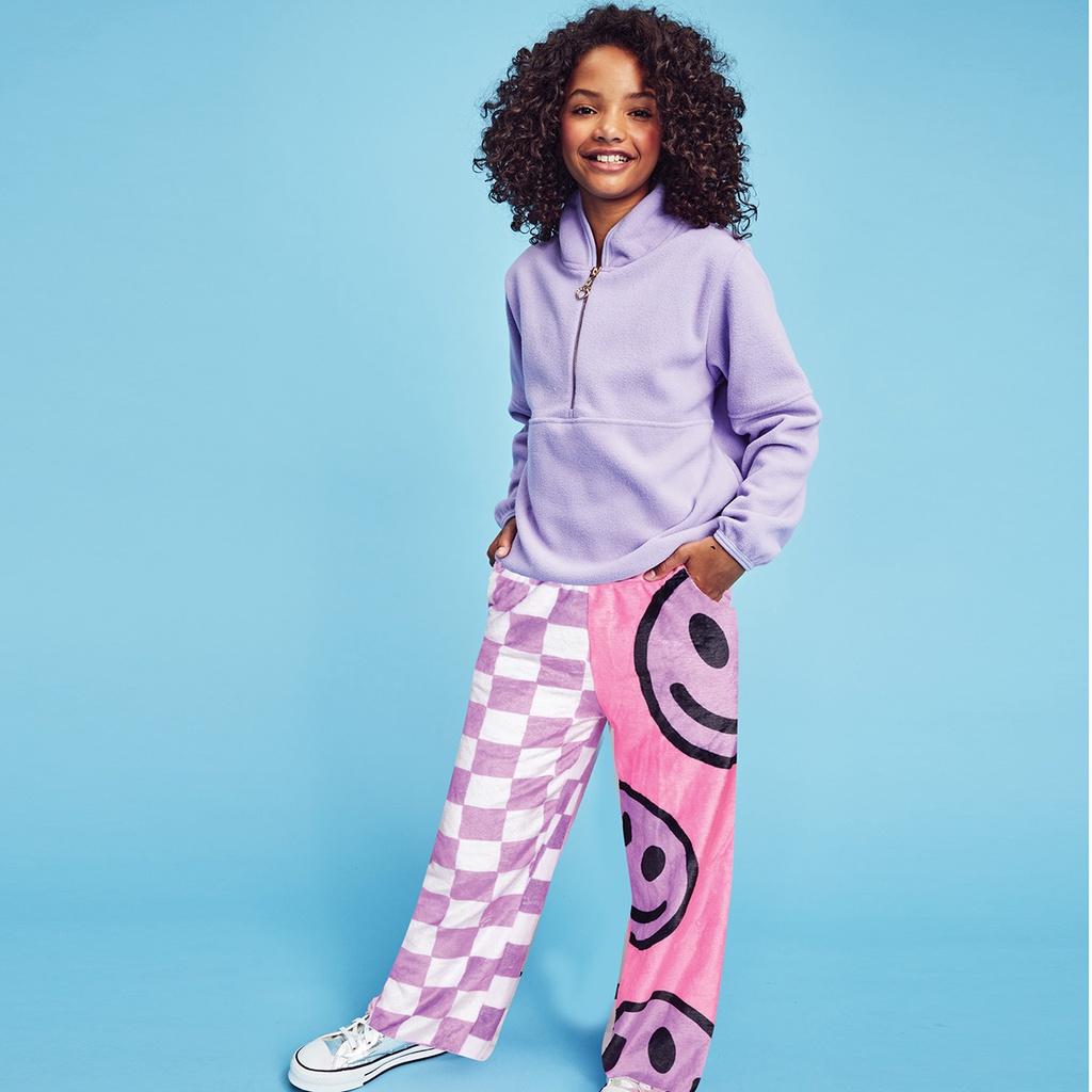 Checkered Smiles Plush Pants