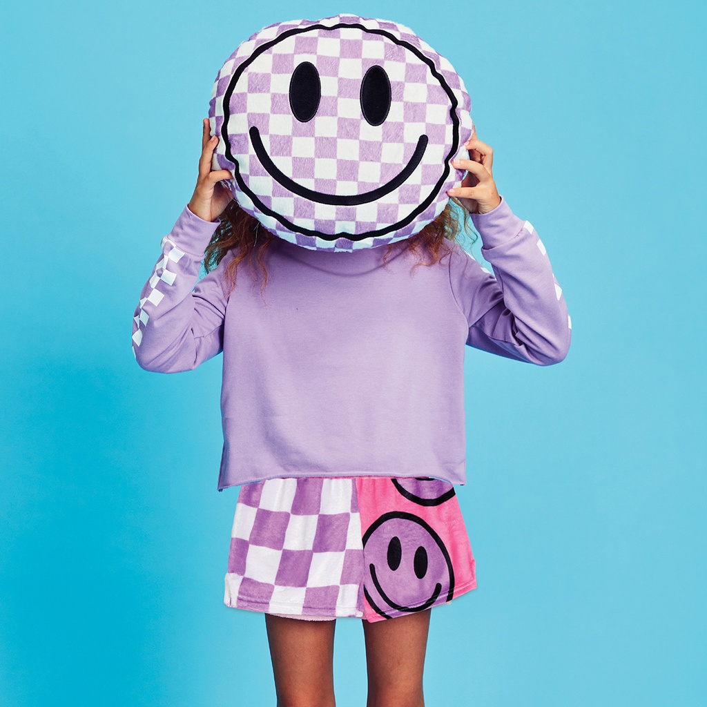 Checkered Smiles Plush Shorts