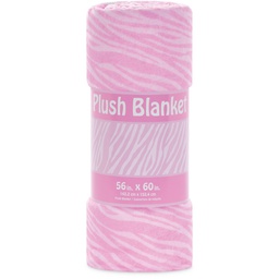 [780-2081] Pink Zebra Plush Blanket
