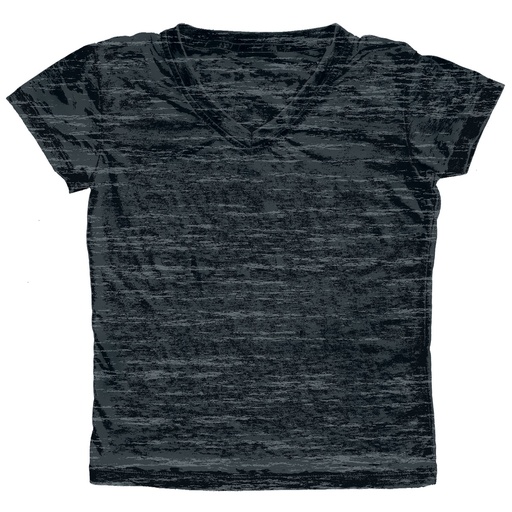[820-351S] V-Neck Burnout T-Shirt - Black - Small