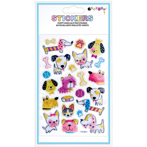 Iscream Glitter Stickers | Puppy Dogs