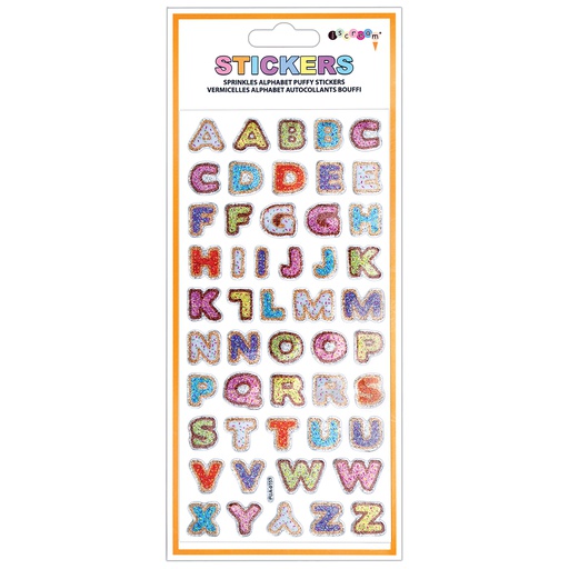 [700-451] Sprinkles Alphabet Puffy Stickers