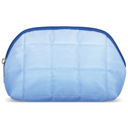 [810-1714] Blue Ombre Quilted Oval Cosmetic Bag