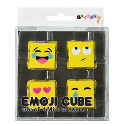 [755-033] Emoji Cube 3D Mini Eraser Set