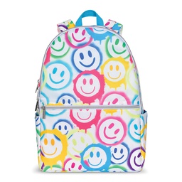 [810-1671] White Spray Paint Smiles Backpack
