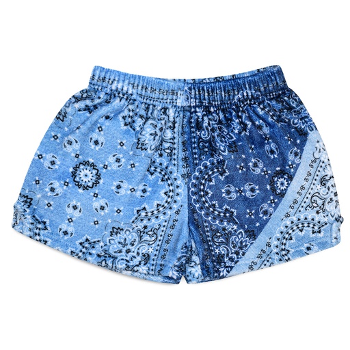 Bandana Denim Plush Shorts