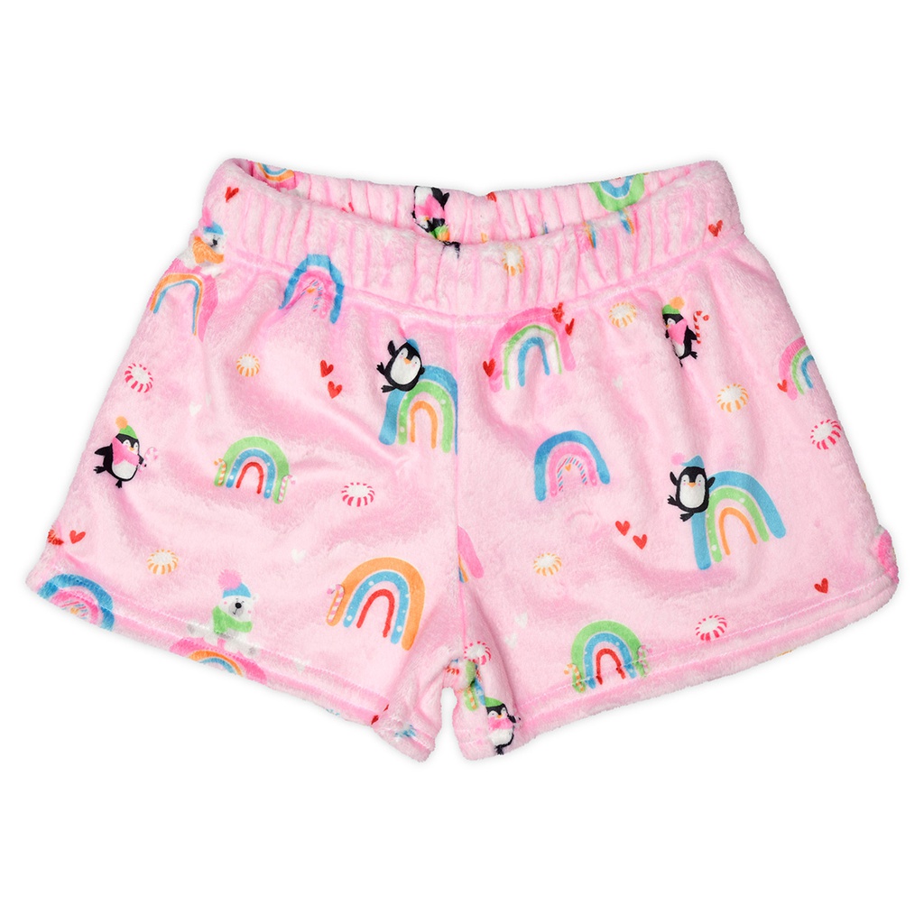 Peppermint Rainbow Plush Shorts
