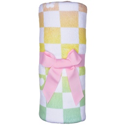 [780-3436] Ombre Checkerboard Plush Blanket