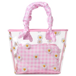 [810-1840] Daisy Love Clear Tote and Cosmetic Bag