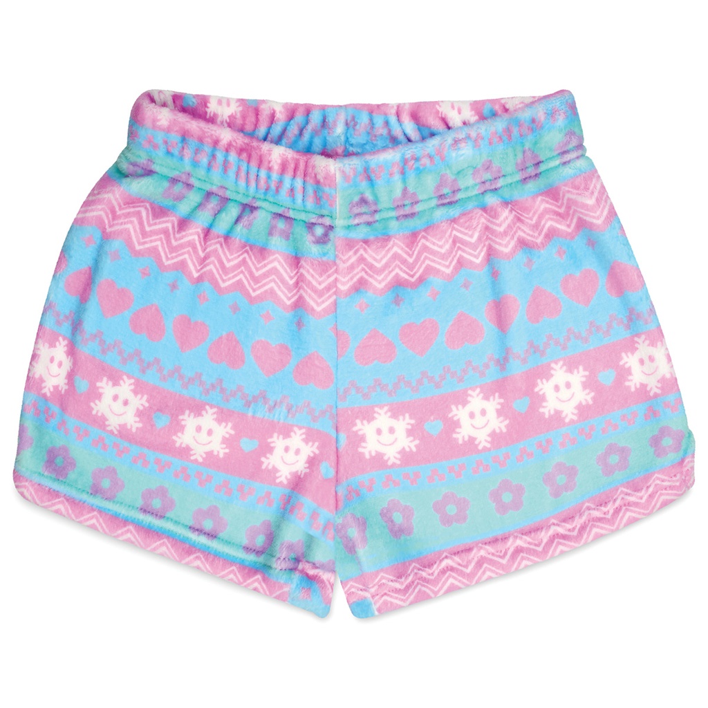 Fair Isle Smiles Plush Shorts